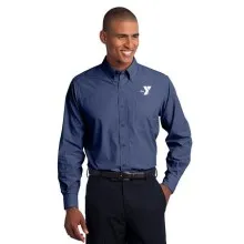 Mens Crosshatch Easy Care Shirt - Embroidered Y Logo