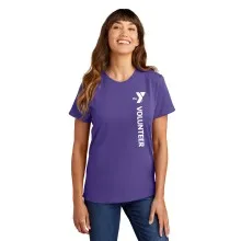 Ladies 100% Cotton Tee - Vertical YMCA Volunteer Logo