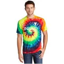 Adult Short Sleeve Rainbow Tie Dye 100% Cotton Tee - Proud Everyday Design