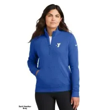 Nike Women's Club Fleece Sleeve Swoosh 1/2-Zip - Screen Printed